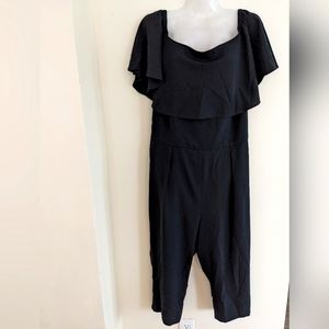 Off the shoulder capri jumpsuit